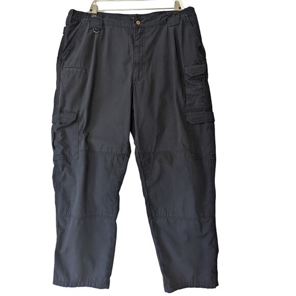 5.11 Tatical Pants Mens Size 42 Ripstop Cargo Pockets Black Workwear Straight - Picture 1 of 11